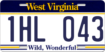 WV license plate 1HL043