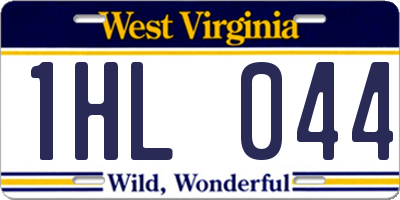 WV license plate 1HL044
