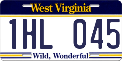 WV license plate 1HL045
