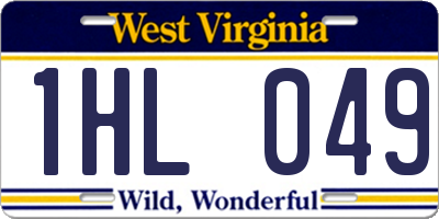 WV license plate 1HL049