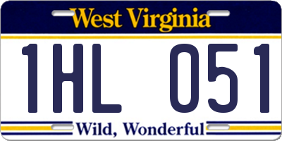 WV license plate 1HL051