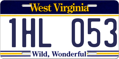 WV license plate 1HL053