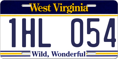 WV license plate 1HL054