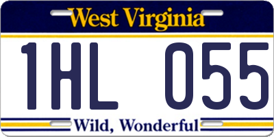 WV license plate 1HL055