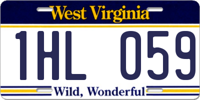 WV license plate 1HL059