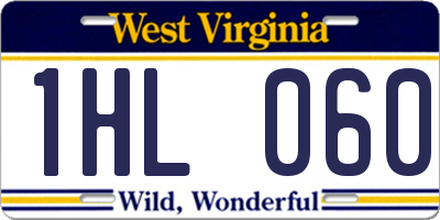 WV license plate 1HL060
