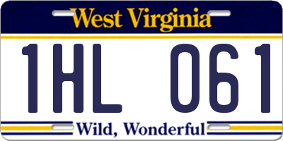 WV license plate 1HL061