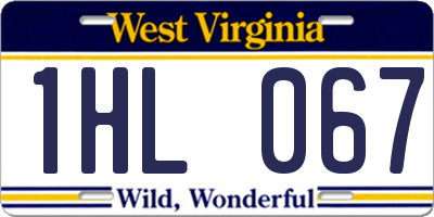 WV license plate 1HL067