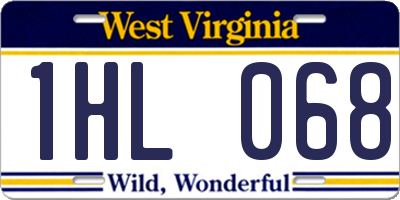 WV license plate 1HL068