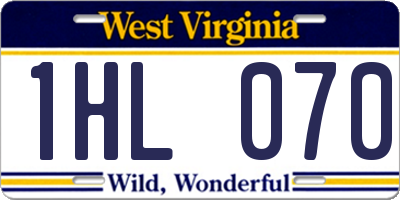WV license plate 1HL070