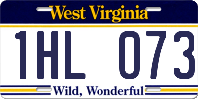 WV license plate 1HL073