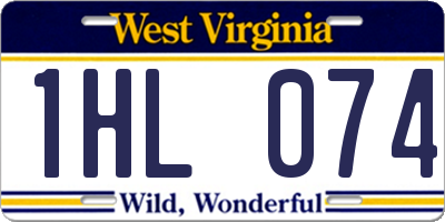 WV license plate 1HL074