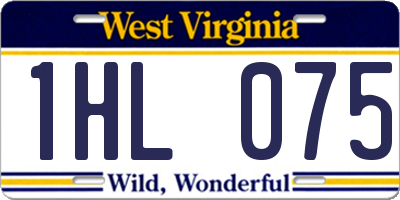 WV license plate 1HL075