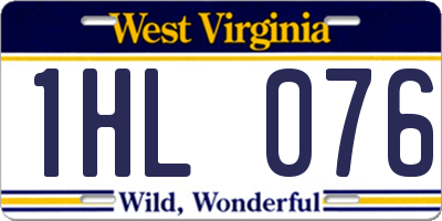 WV license plate 1HL076