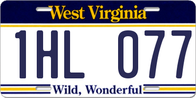 WV license plate 1HL077