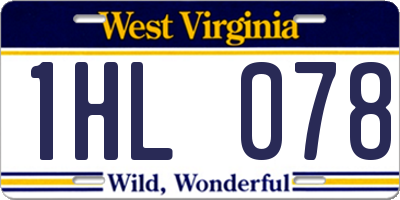 WV license plate 1HL078