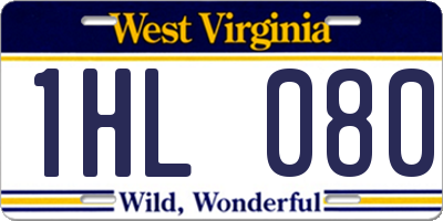 WV license plate 1HL080