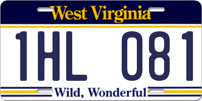 WV license plate 1HL081