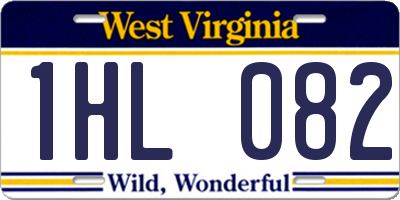 WV license plate 1HL082