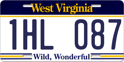 WV license plate 1HL087