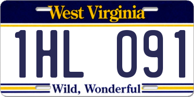 WV license plate 1HL091