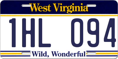 WV license plate 1HL094