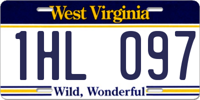 WV license plate 1HL097