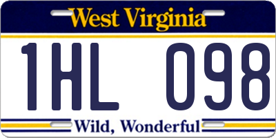 WV license plate 1HL098