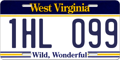 WV license plate 1HL099