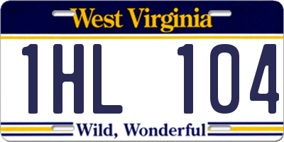 WV license plate 1HL104