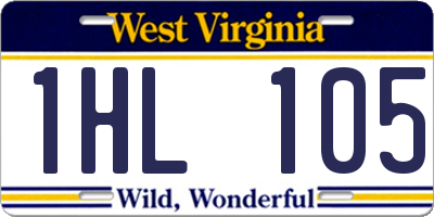 WV license plate 1HL105