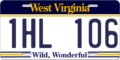 WV license plate 1HL106