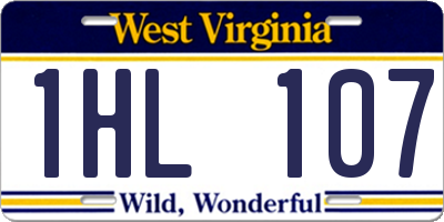 WV license plate 1HL107