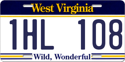 WV license plate 1HL108