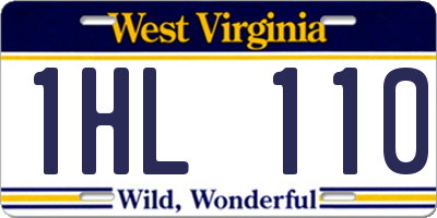 WV license plate 1HL110