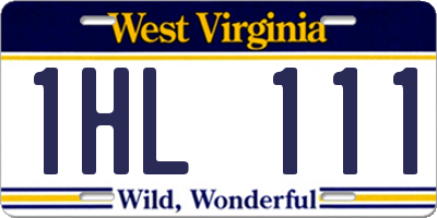 WV license plate 1HL111