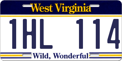 WV license plate 1HL114