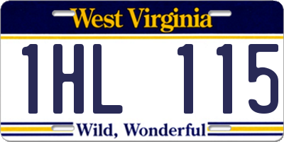 WV license plate 1HL115