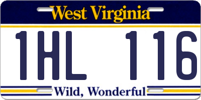 WV license plate 1HL116