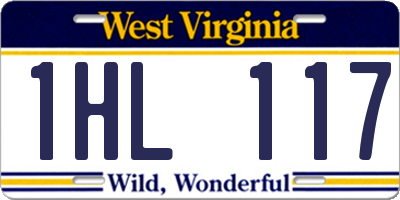 WV license plate 1HL117