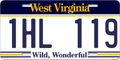 WV license plate 1HL119