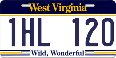 WV license plate 1HL120