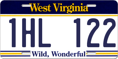 WV license plate 1HL122