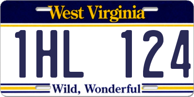 WV license plate 1HL124
