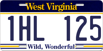 WV license plate 1HL125