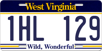 WV license plate 1HL129