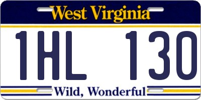 WV license plate 1HL130