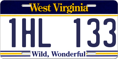 WV license plate 1HL133
