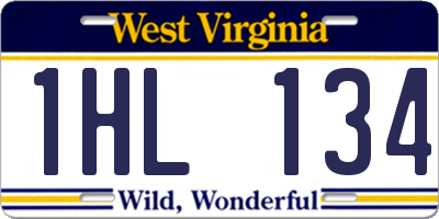 WV license plate 1HL134