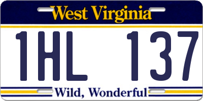 WV license plate 1HL137